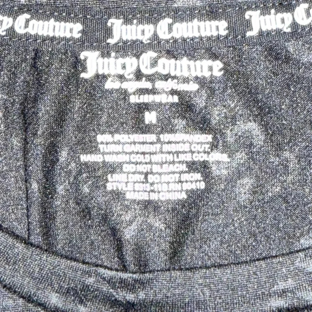 Juicy Couture Jewel Embellished Logo Black Long Sleeve Night Shirt - Picture 5 of 5